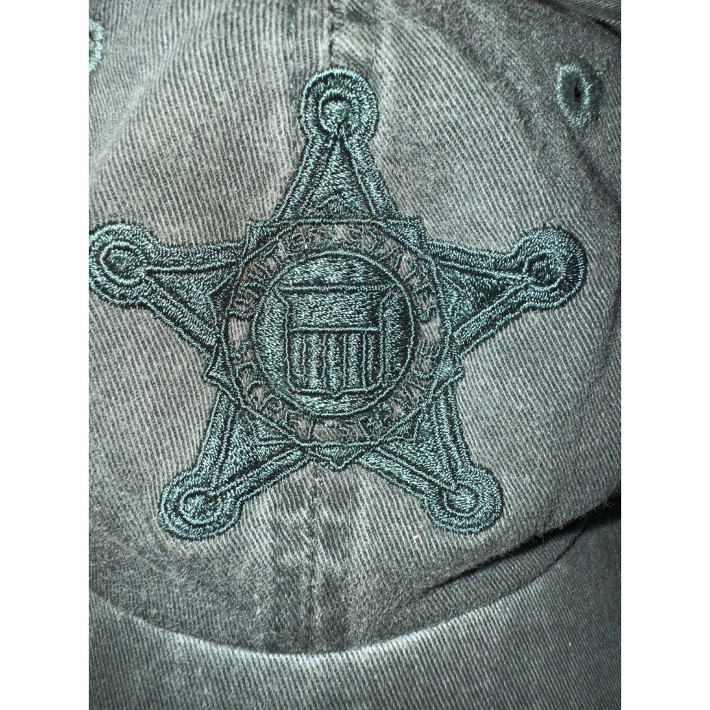 Secret Service Badge Washed Cotton Blend‎ Baseball Cap Strap Olive ( drab) Green